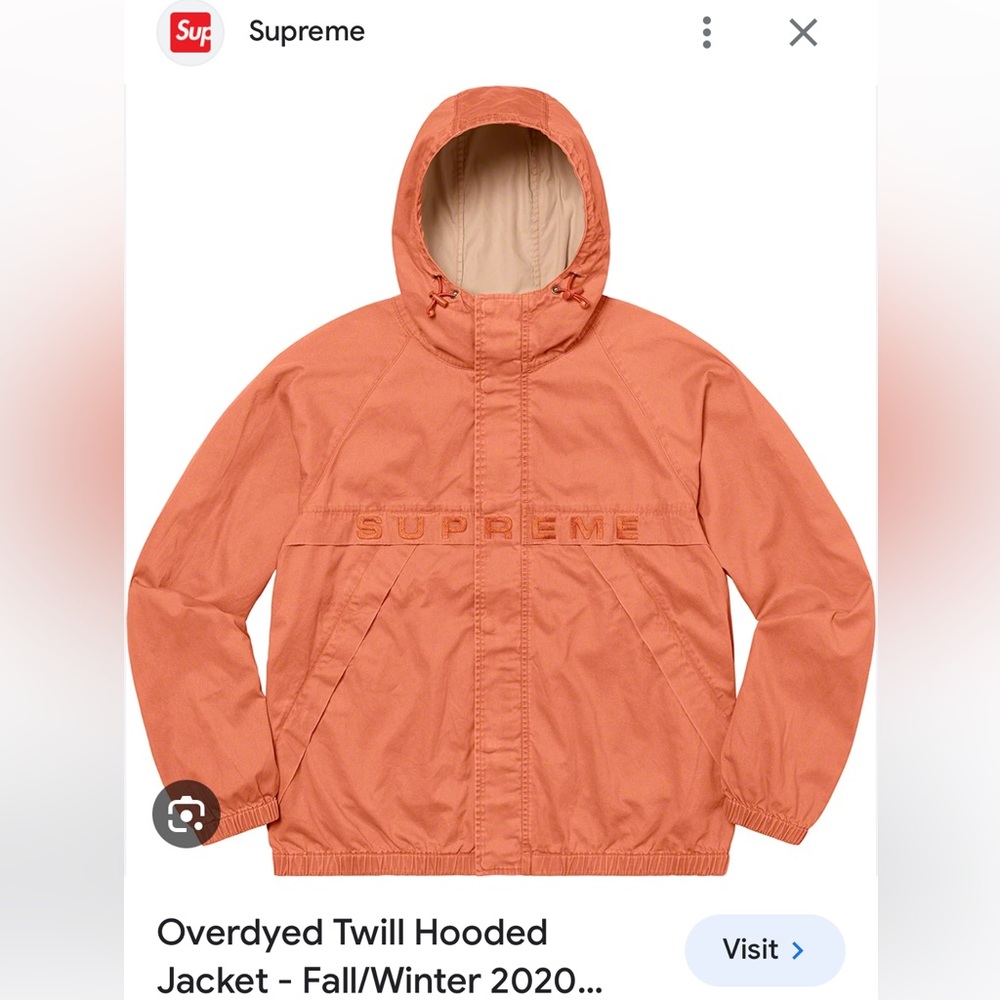 Supreme overdyed twill hooded sweatshirt
